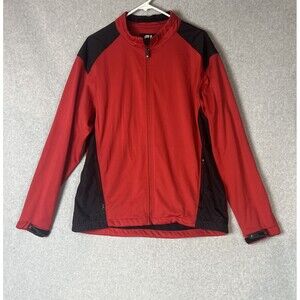 FootJoy FJ Mens Large Dryjoys Windbreaker Track Jacket Full Zip Red /Black Golf
